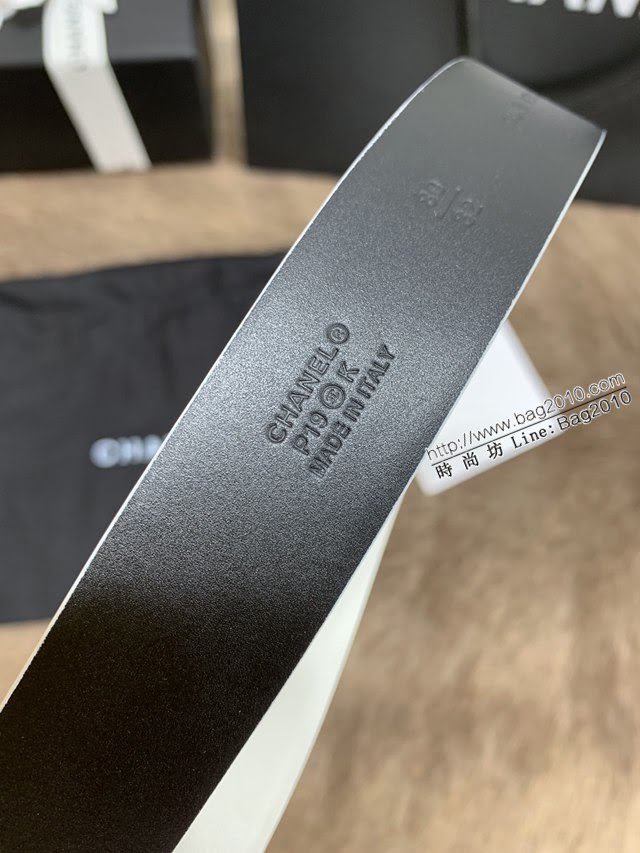 Chanel女士皮帶 香奈兒小香鑽圈雙面用小牛皮腰帶  jjp1173